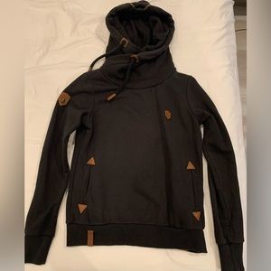 Naketano Cowl Neck Hoodie Large Woman’s Black